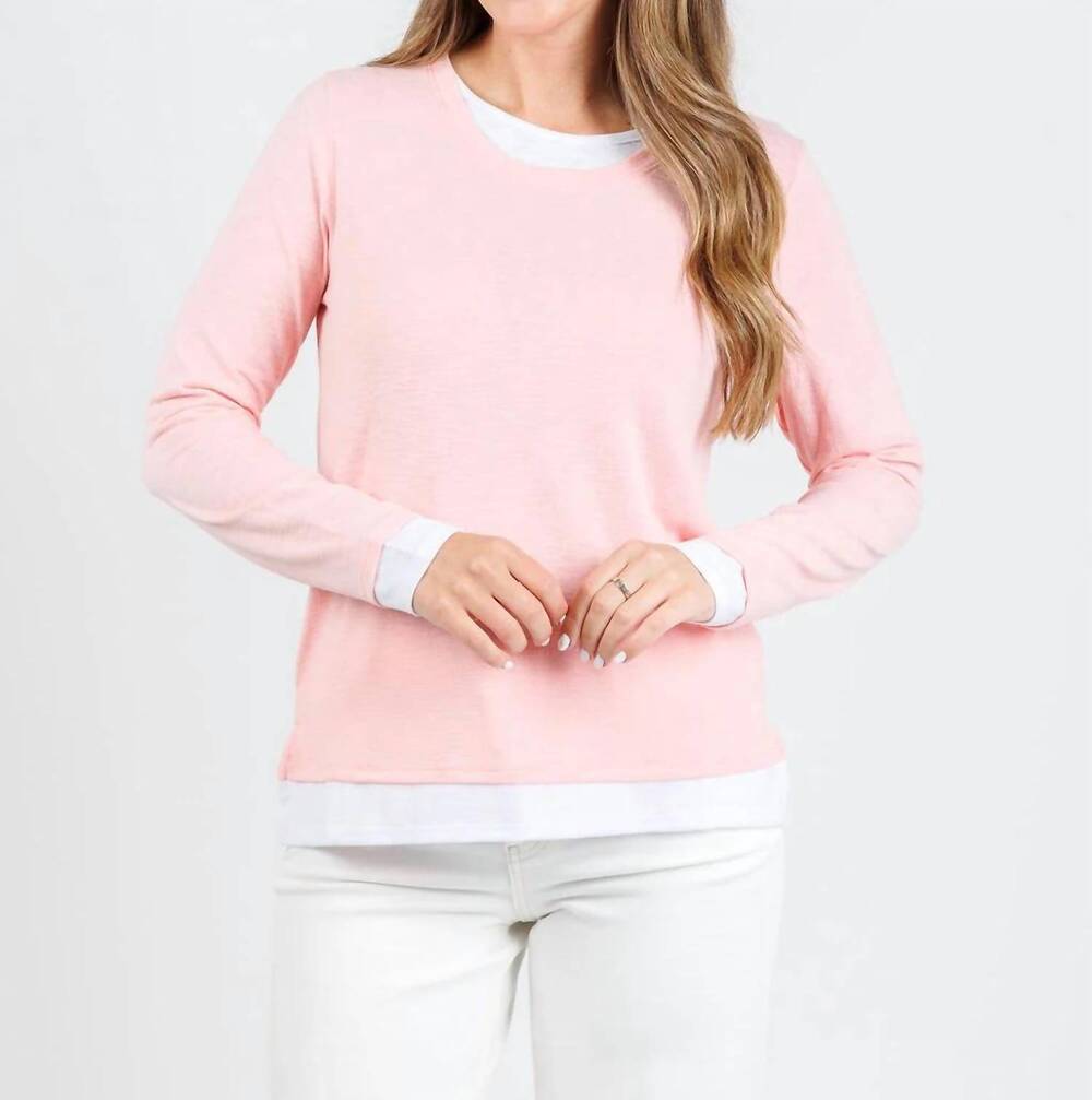NEW NALLY & MILLIE lucy long sleeve layered tee in pink